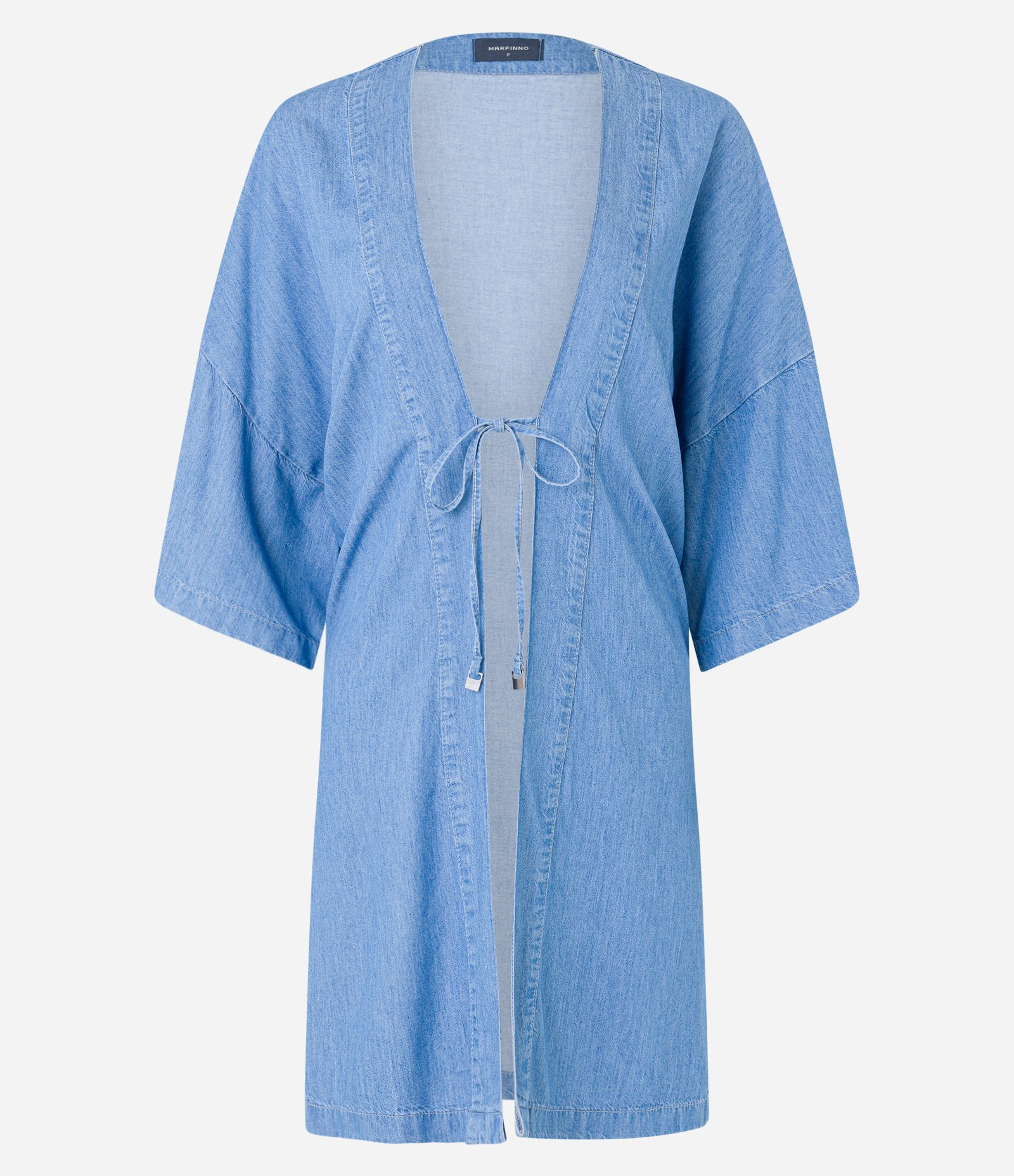 Kimono em Liocel com Detalhe Pespontado Azul 4