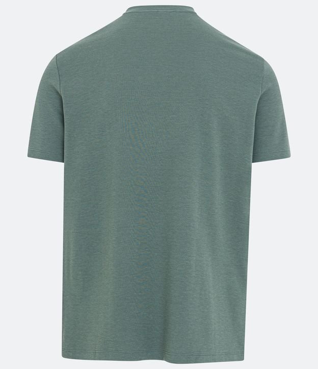 Camiseta Slim em Algodão Peruano com Textura Canelada Verde Médio 7