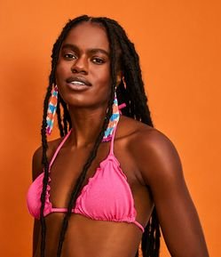 Biquini Top Cortininha com Frufru e Superfície Texturizada