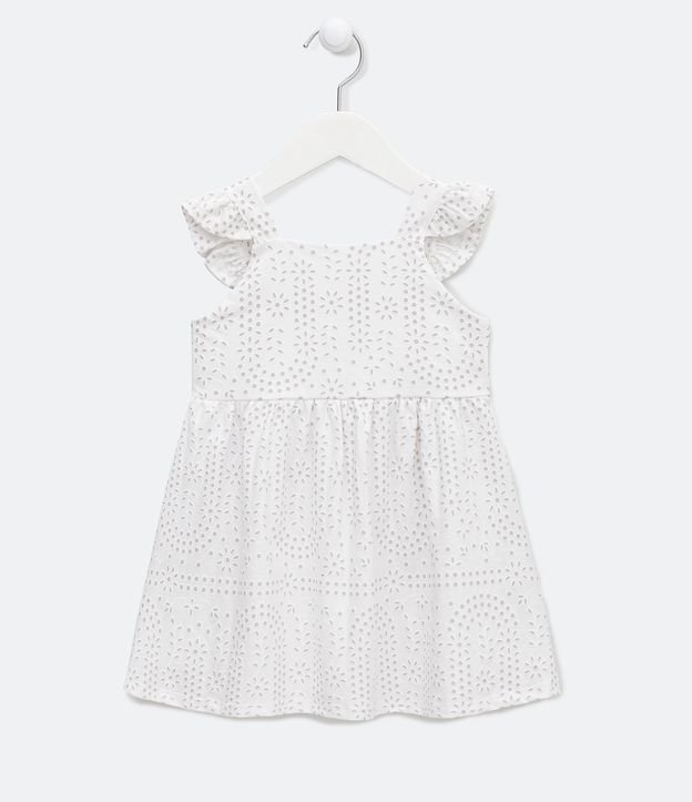 Vestido Musculosa Infantil con Textura Broderie - Talle 1 a 5 años Blanco 1