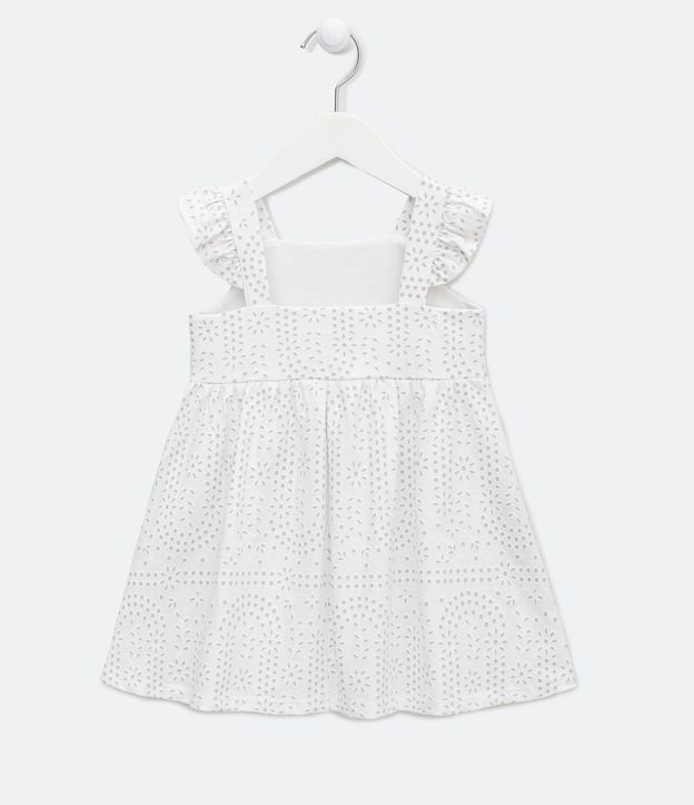 Vestido Musculosa Infantil con Textura Broderie - Talle 1 a 5 años Blanco 2