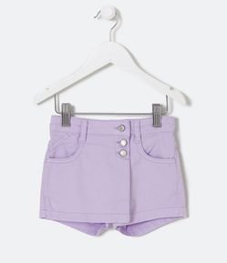 Short Saia Infantil em Sarja com Botões - Tam 1 a 5 Anos