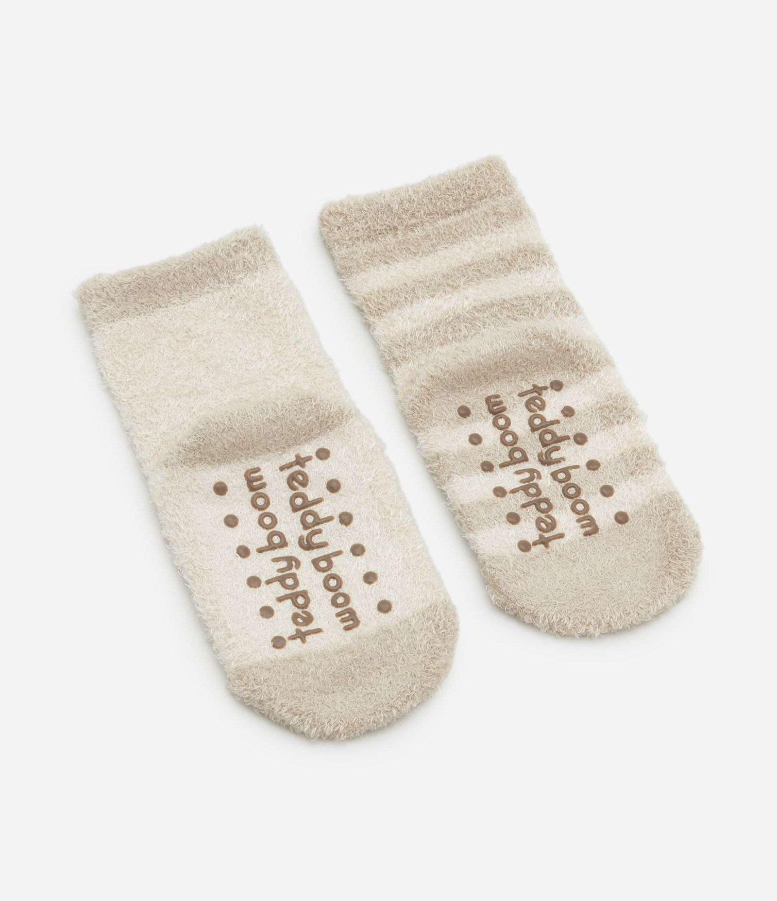 Kit 02 Pares de Meias Infantis em Chenille com Estampa Ursinho - Tam 0 A 18 meses Bege 2