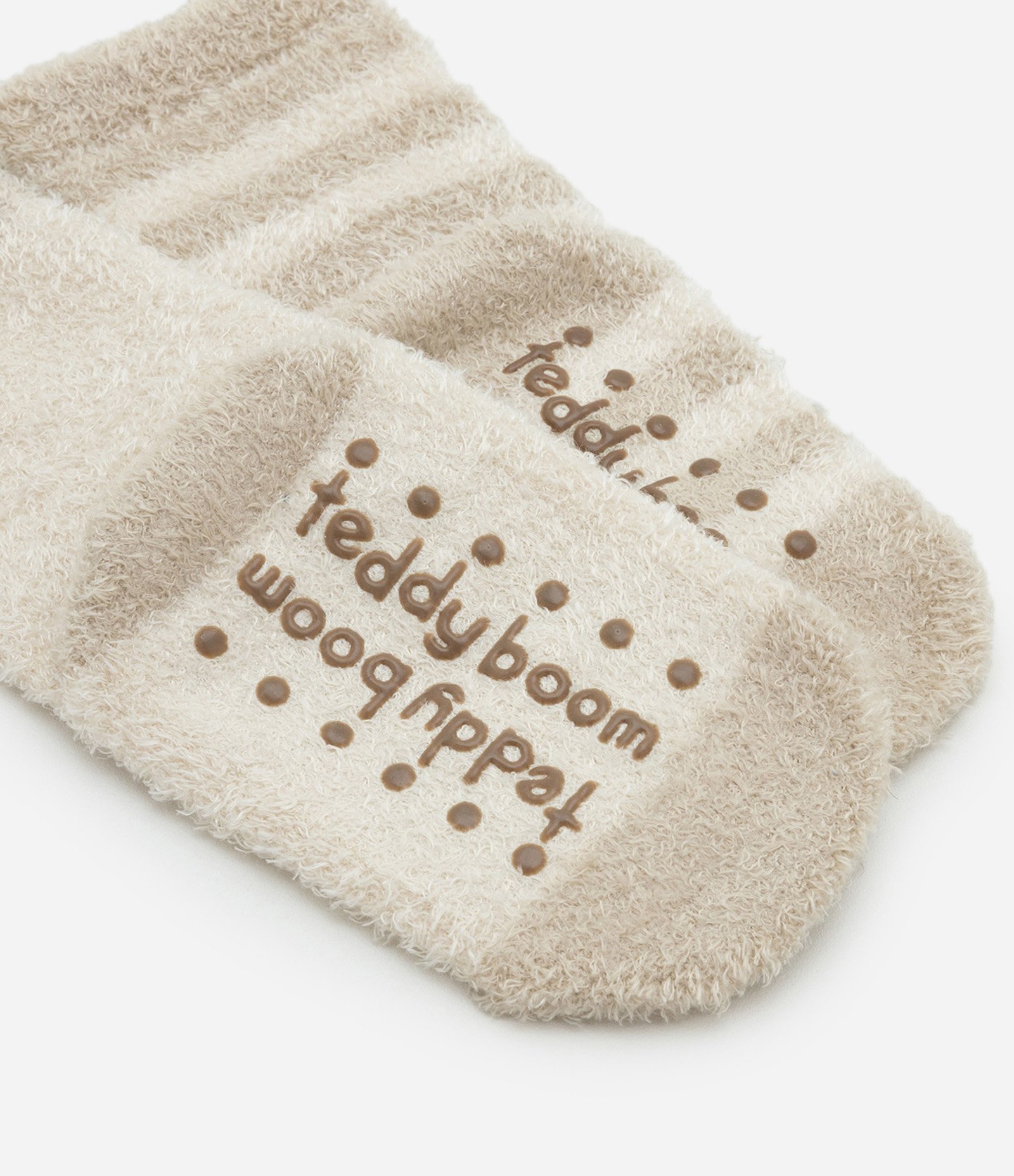 Kit 02 Pares de Meias Infantis em Chenille com Estampa Ursinho - Tam 0 A 18 meses Bege 3