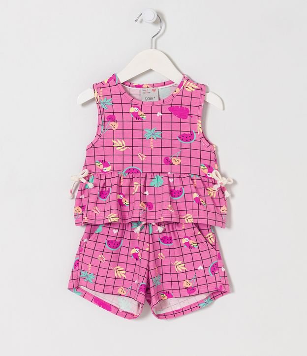 Conjunto Infantil Estampa Frutinhas - Tam 1 a 5 Anos