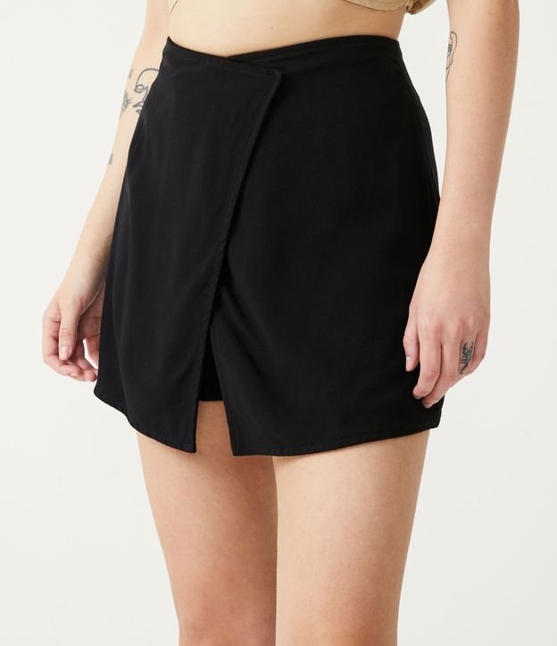Short Pollera Sastrería con Cruzado V Negro 2
