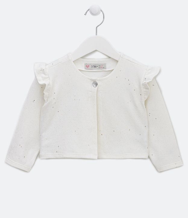 Cardigan Infantil com Babadinho e Brilho - Tam 1 a 5 Anos