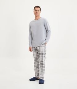 Calça de Pijama em Flanela com Estampa Xadrez
