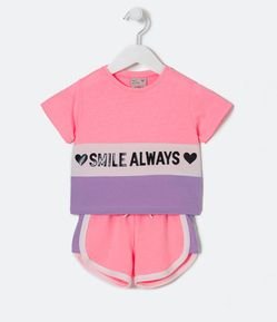 Conjunto Infantil Estampa Smile Aways - Tam 1 a 5 Anos