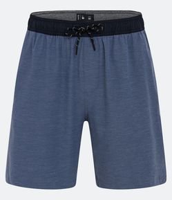 Bermuda de Passeio em Poliamida com Textura e Cós Elástico