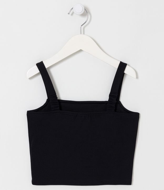 Blusa de Tirantes Cropped Infantil Estilo Sastrería - Talle 5 a 14 años Negro 2