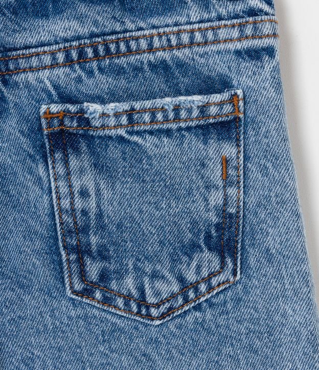 Bermuda Infantil Jeans con Desgastes y Cintura Elástica - Talle 1 a 5 años Azul 4