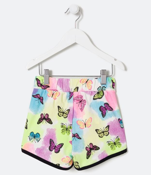 Short Runner Infantil Tie Dye Estampado de Mariposas - Talle 5 a 14 años Blanco 2