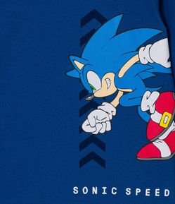 Camiseta Infantil Estampa Sonic - Tam 4 a 12 Anos Azul