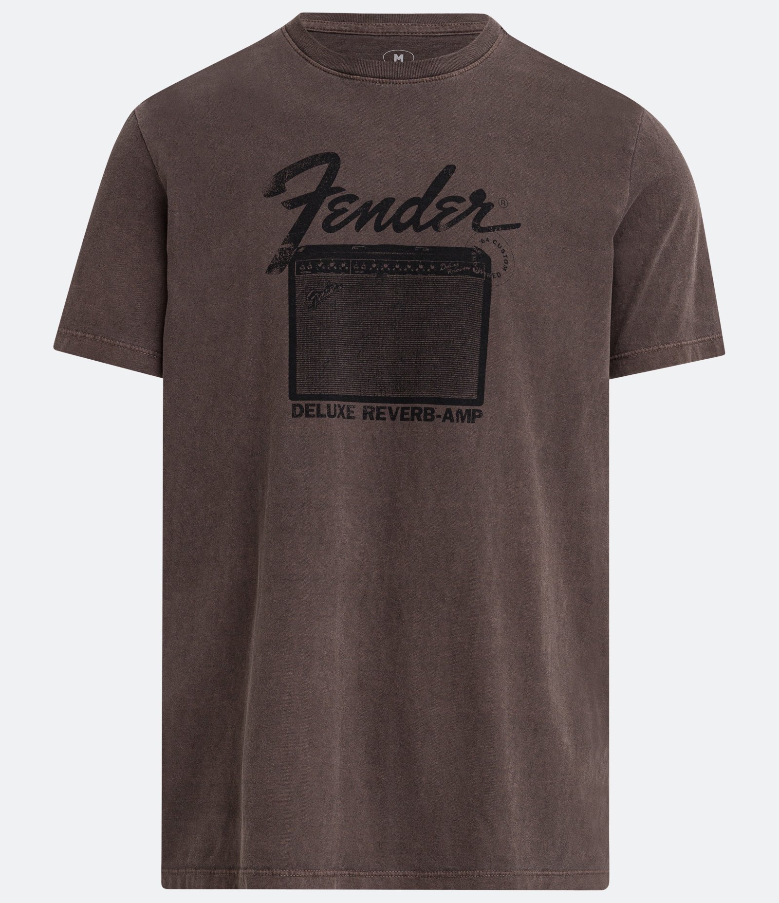 Camiseta Comfort em Algodão com Estampa Fender Amplificador Marrom 5