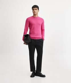 Calça Slim em Algodão com Bolso Embutido