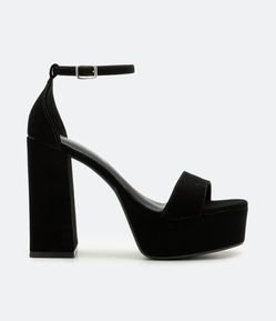 Sandália Meia Pata com Salto Grosso Via Marte