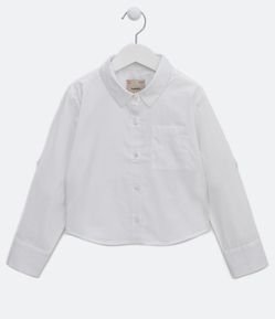 Camisa Cropped Infantil com Bolsinho - Tam 5 a 14 Anos
