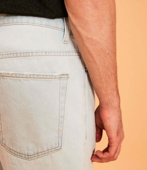 Pantalón Jeans Loose con Silks de Mariposas y Destroyed Azul 5