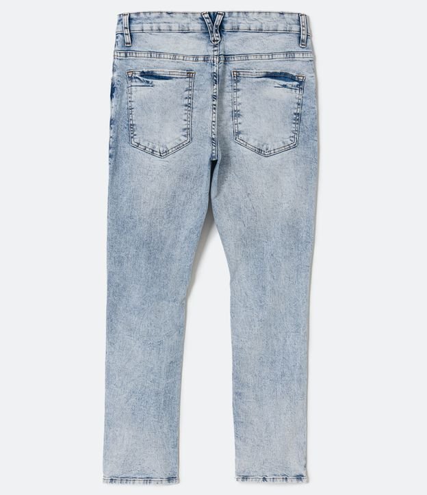 Pantalón Jeans Skinny con Efecto Jaspeado Azul 6