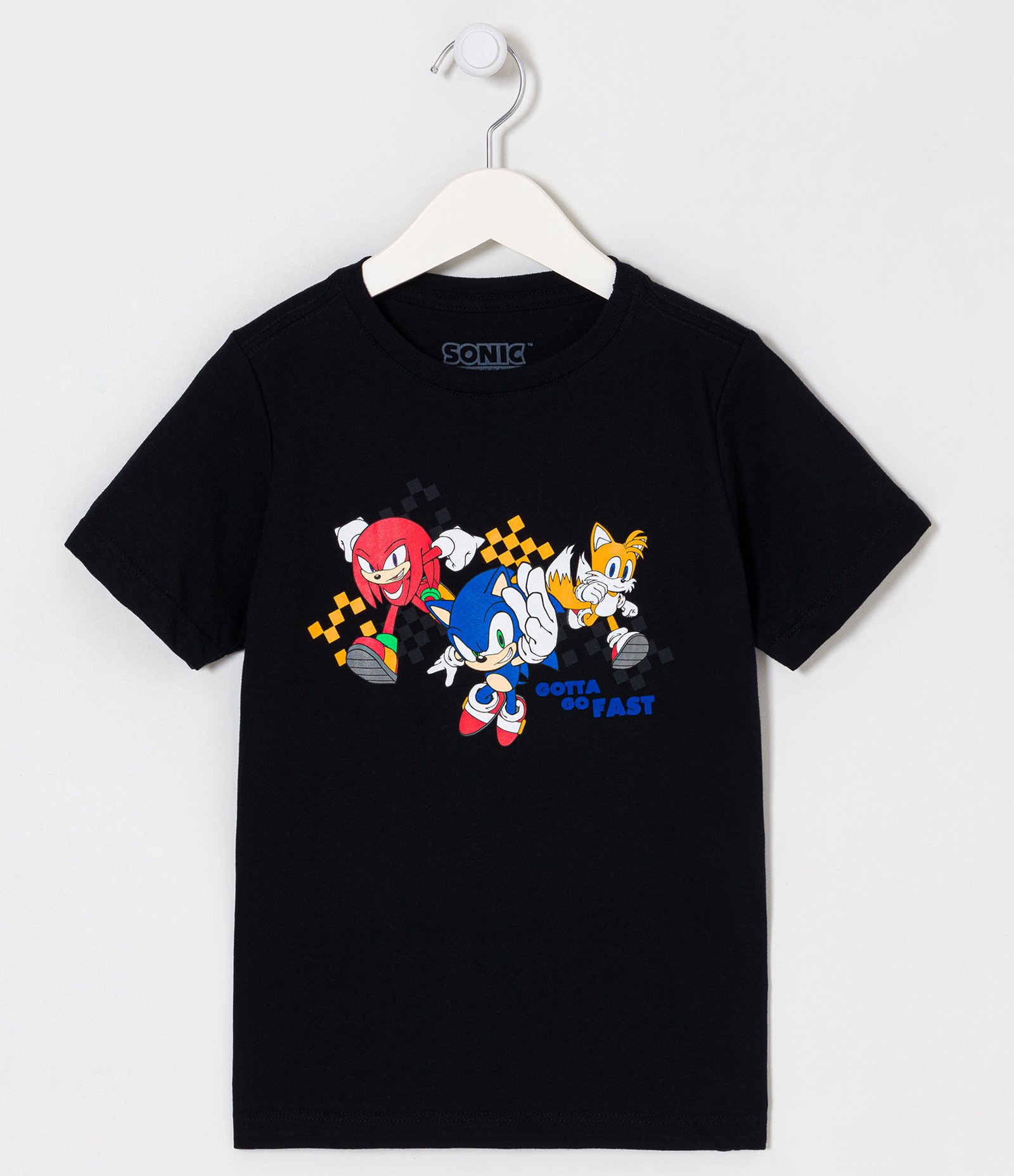 Camiseta Infantil Estampa Sonic e sua Turma - Tam 4 a 10 anos Preto 1