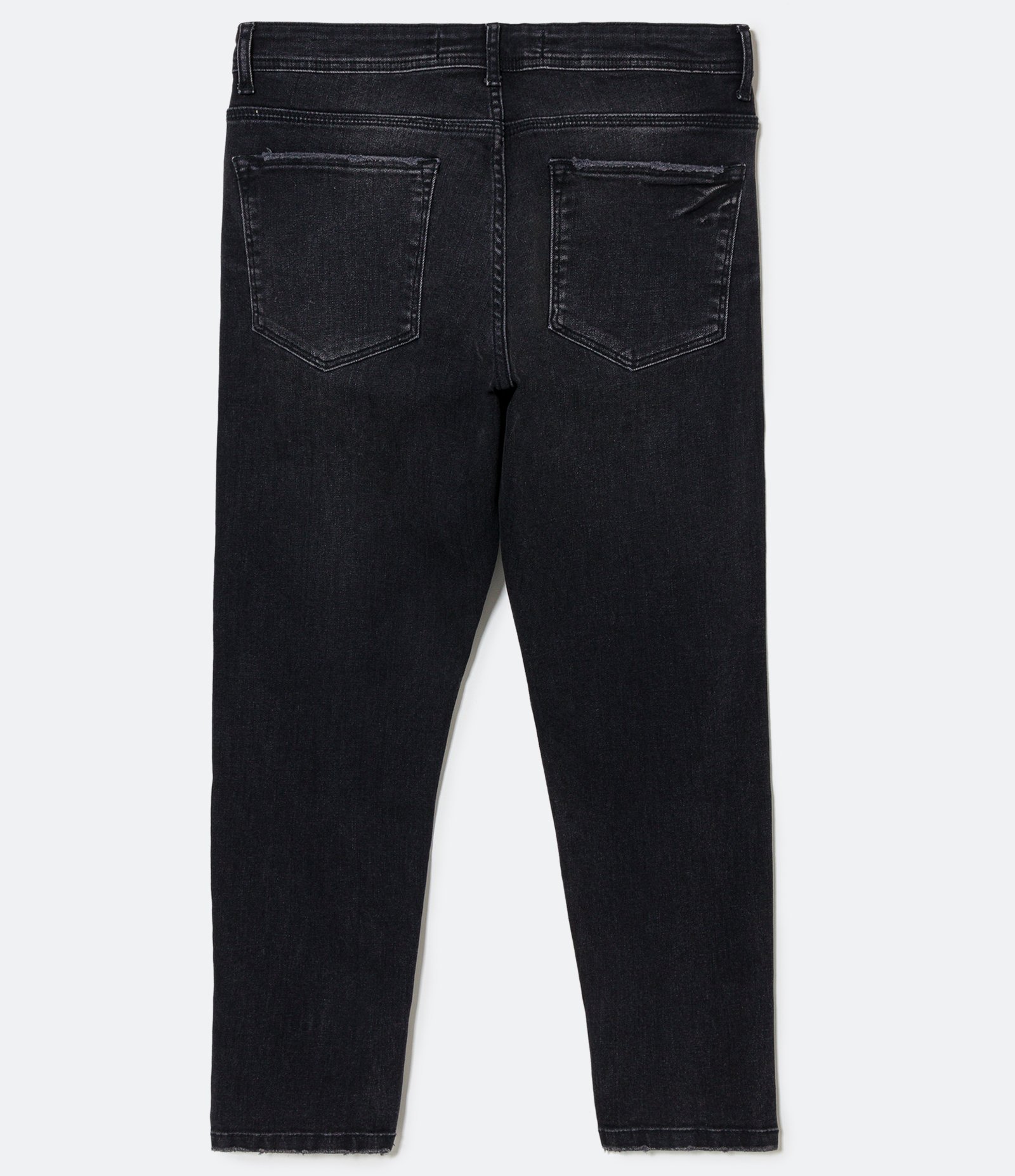 Calça Slim em Jeans com Bolsos e Pesponto Preto 6