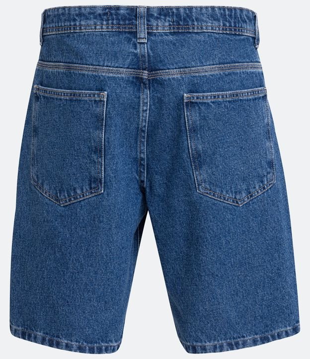 Bermuda Jeans Loose con Cintura Fija Azul 7