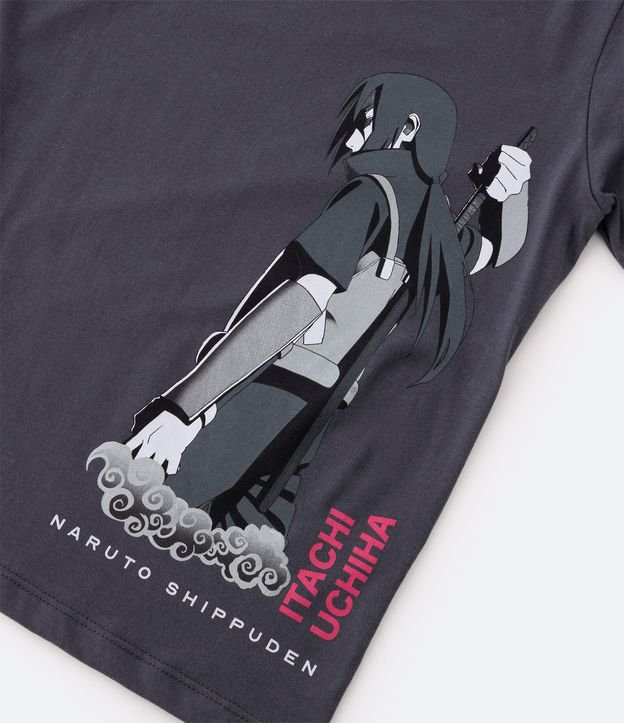 Camiseta Infantil Menino Manga Curta Naruto Com Estampa Sasuke