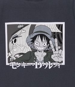 Camiseta Infantil com Estampa de Luffy One Piece - Tam 5 a 14 anos Branco