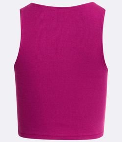 Blusa Cropped sem Manga em Algodão com Textura Canelada