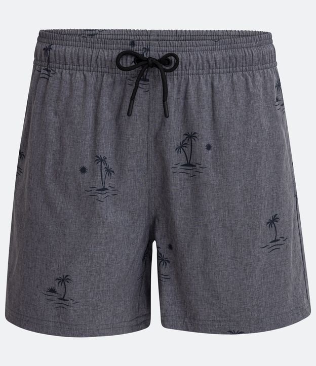 Bermuda de Baño con Estampado de Mini Islas y Lazo Gris 6