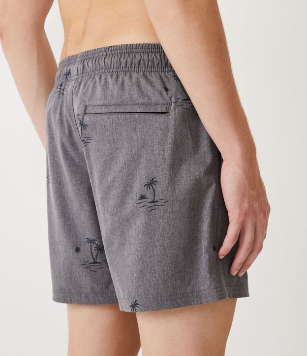 Bermuda de Baño con Estampado de Mini Islas y Lazo Gris 3