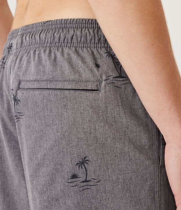 Bermuda de Baño con Estampado de Mini Islas y Lazo Gris 5