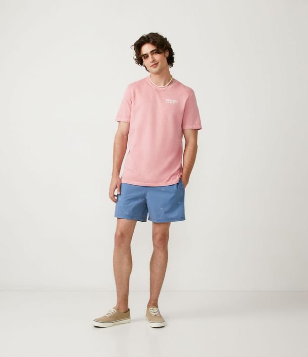 Bermuda de Banho com Estampa de Mini Ilhas