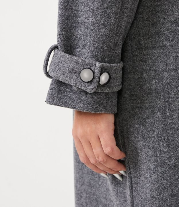 Casaco Trench Coat com Cinto Faixa Curve & Plus Size Cinza 5