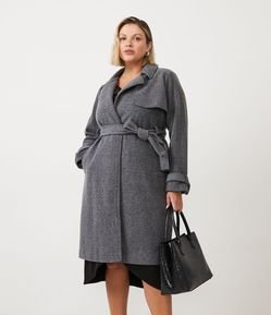 Casaco Trench Coat com Cinto Faixa Curve & Plus Size