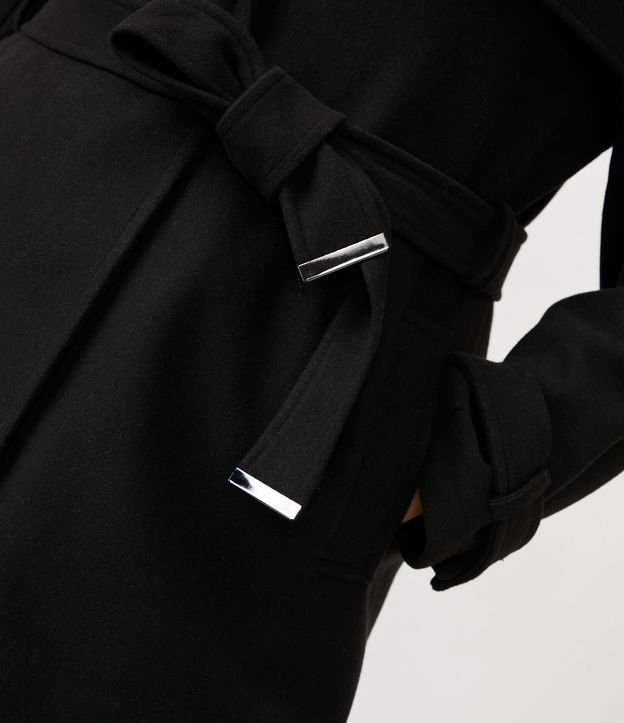 Casaco Trench Coat com Cinto Faixa Curve & Plus Size Preto 6