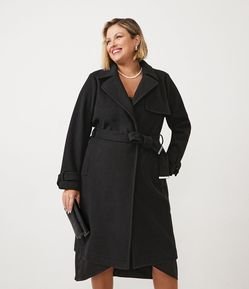 Casaco Trench Coat com Cinto Faixa Curve & Plus Size