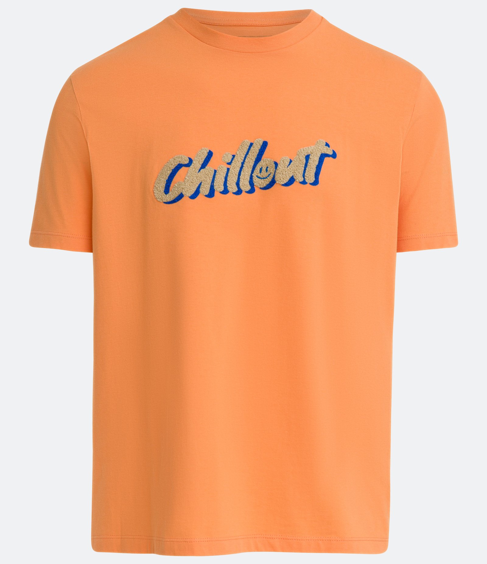 Camiseta em Meia Malha com Virdadi Chenille Laranja 5