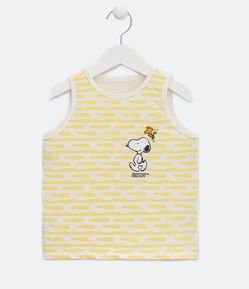 Musculosa Infantil Rayada con Estampado Snoopy - Talle 1 a 5 años