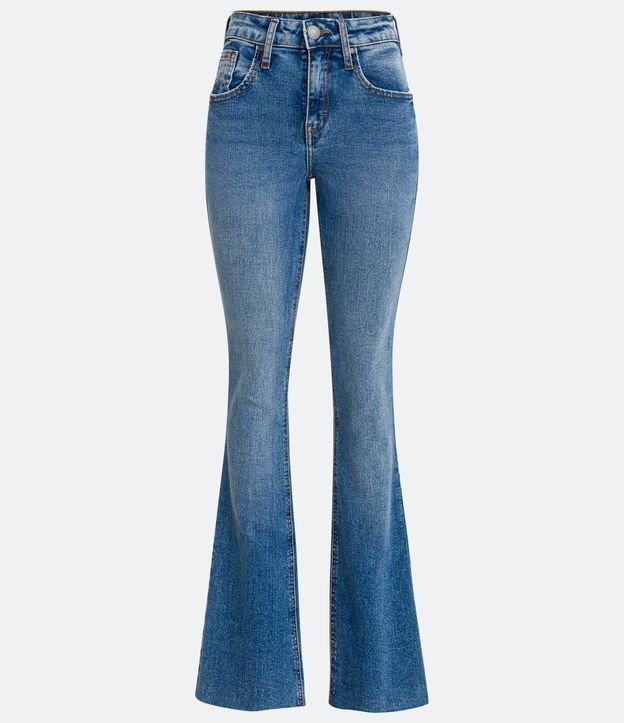 Calça Bootcut Jeans com Bolso Diferenciado Azul 6