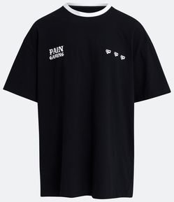 Camiseta Oversized em Meia Malha Malhão com Estampa paiN