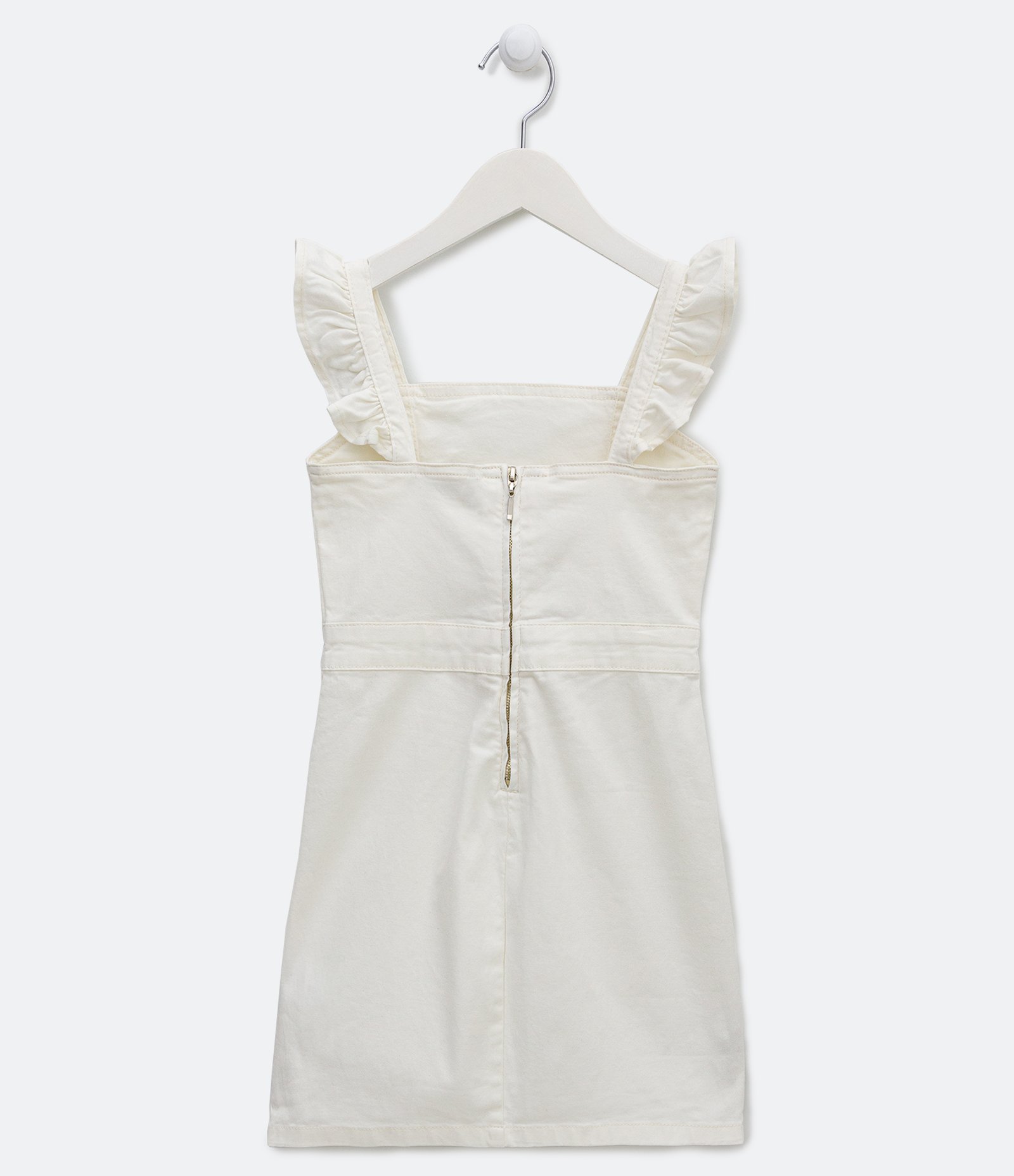 Vestido Infantil com Recorte Vazado na Barriga - Tam 5 a 14 Anos Branco 2