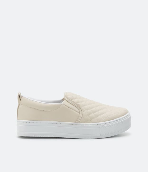 Championes Slip On con Textura Capitoneada Beige 1