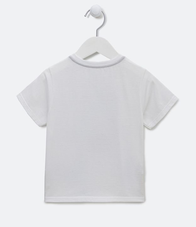 Remera Infantil Estampado Interactiva Tiburón - Talle 1 a 5 años Blanco 2
