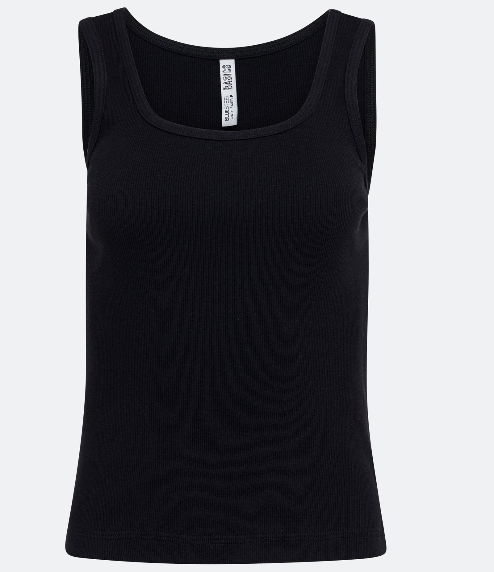 Blusa Regata em Algodão com Decote U Preto 5
