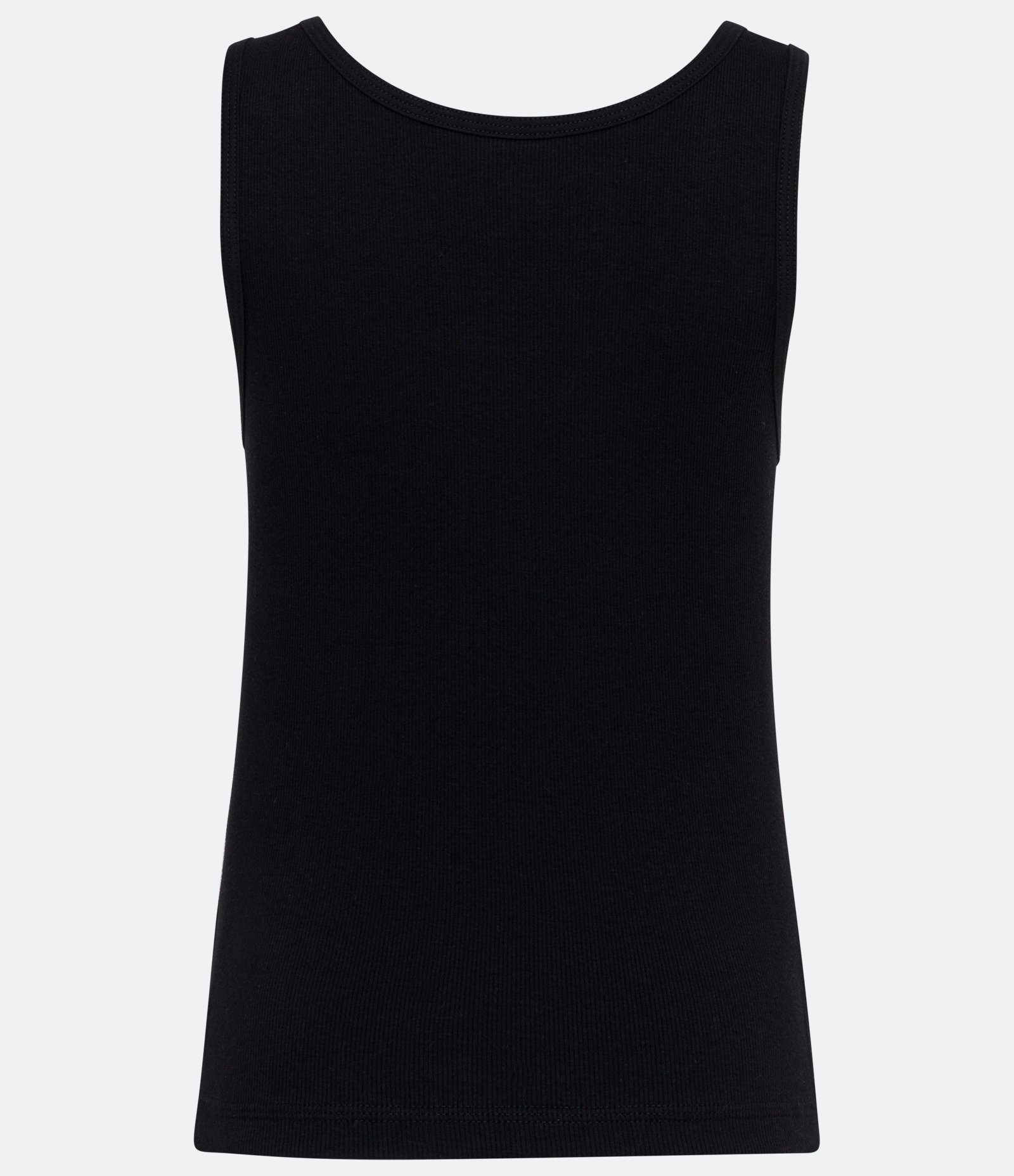 Blusa Regata em Algodão com Decote U Preto 6