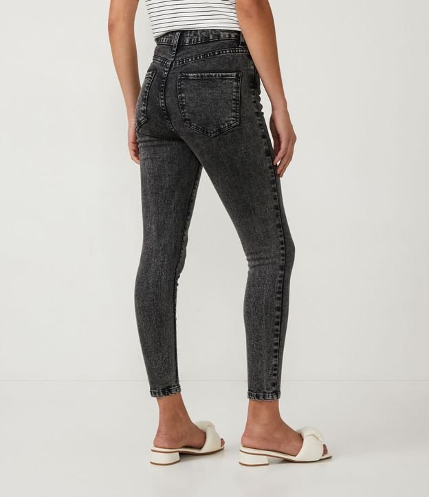 Pantalón Skinny Jeans con Elastano y Cintura Alta Negro 3