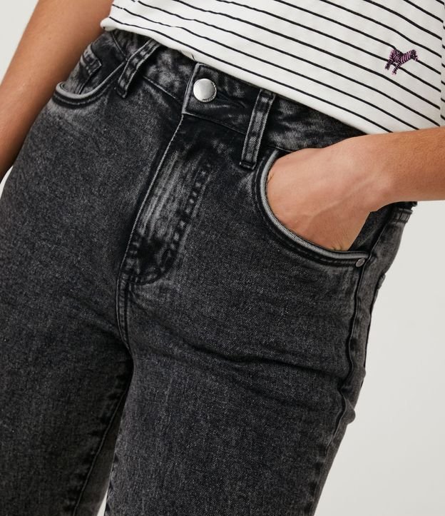 Pantalón Skinny Jeans con Elastano y Cintura Alta Negro 4
