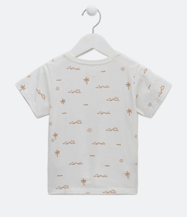 Camiseta Infantil Estampa de Coqueiros - Tam 1 a 5 Anos Branco 2